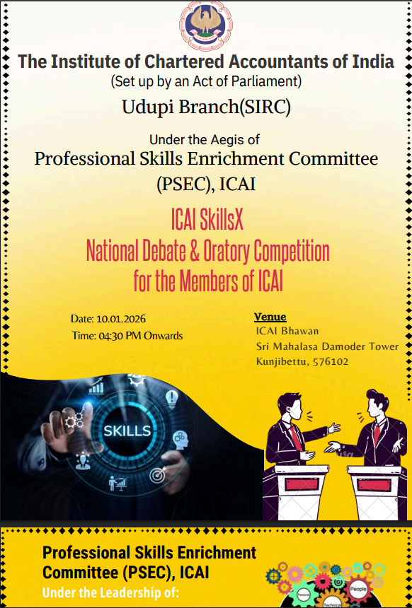 ICAI SkillsX – National Debate & Oratory Competition 2026